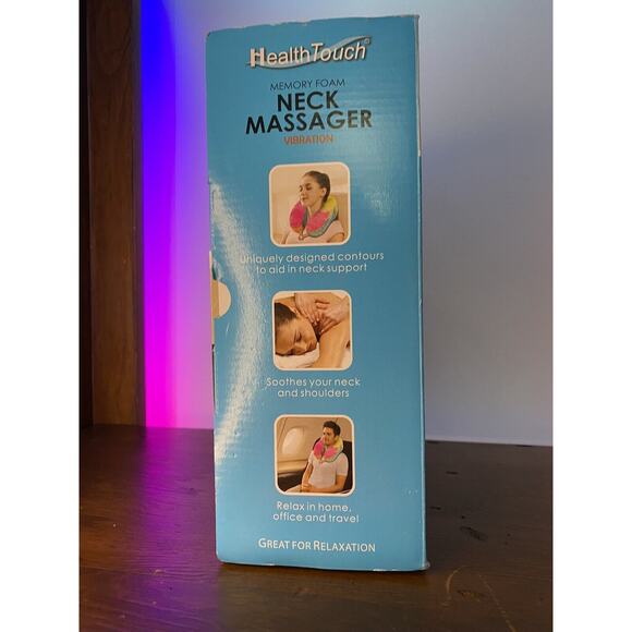 Health Touch Memory Foam Neck Massager Vibration Travel Pillow - Picture 5 of 8